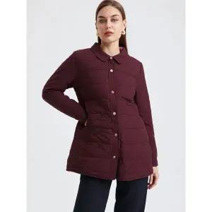 [하프클럽/크로커다일레이디]브라운 경량 퀄팅 포인트 하프 패딩 CLCSPD203