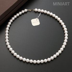 [미니아트]18K 골드 스와로브스키 크리스탈 진주 제작 목걸이 45cm