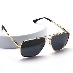 남성 빅사이즈 편광 스퀘어 보잉 선글라스 골드스모크