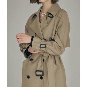 [마쟈]클래식 더블 브레스티드 플랩 트렌치코트
