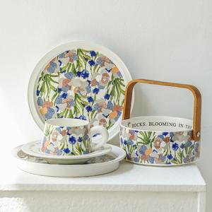 간식바구니 꽃무늬접시 블루밍가든 커피잔세트 과일바구니
