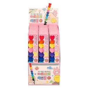 24개 조선문방구 하트10색로켓색연필 1박스