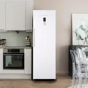 쿠잉 스탠드냉동고 FR-N280 화이트 가정용 업소용 음식물 서랍형 1도어 슬림 소형 미니 280L