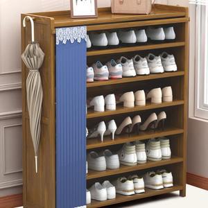 현관 신발정리대 원목 대나무 조립식 수납 선반장 5단 6단 다용도 우드 신발장