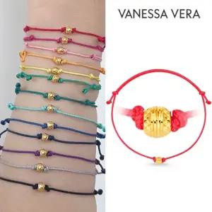 [13Color] 바네사베라 24K 순금 골든 컷팅 볼 포인트 매듭팔찌