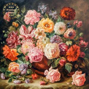 대형보석십자수 화려한 정물화 꽃 잼보석 비즈