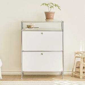 [아씨방가구]닐로 미드센츄리 다용도 모듈 3단 거실 수납장 800