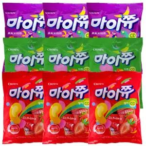 크라운 마이쮸 3종 72g X 9봉 (딸기 사과 포도 맛) 마이쭈 학교간식