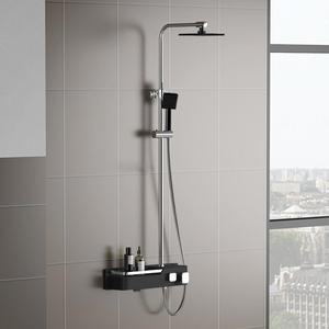 [고치고]지리드 블랙 해바라기 샤워 샤워기 수전 선반형 레인 수전 화장실 욕실