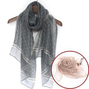 롱 실크 스카프 목도리 여성 봄 가을 포인트 패션