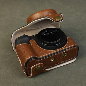 캐논 V1 오픈 배터리용 PU 가죽 카메라 케이스 가방 바디 커버 직접