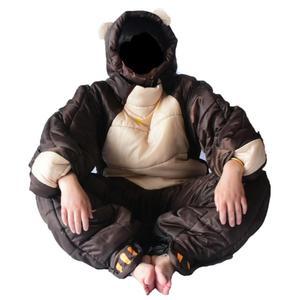 입는 침낭 일체형 곰돌이 M사이즈150 곰돌이전신패딩 방한 캠핑 셀크백 빙어 수트 대신