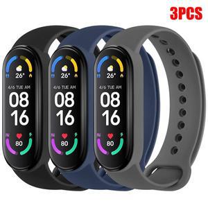 미밴드 7 6 4 5 3 9용 3개입 시계줄, 샤오미 스트랩 실리콘 스포츠 교체용 손목밴드 스마트워치 액세서리