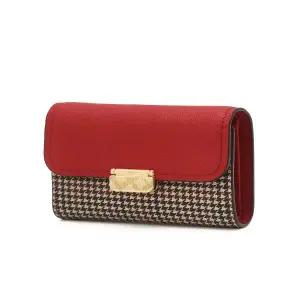 [닥스](강남점)DCWA5F855R2[25FW][CLA] 레드 체크 장식 포인트 소가죽 배색 반지갑