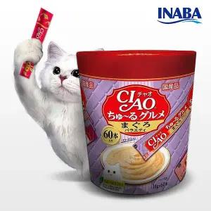 이나바 챠오츄르 구루메 버라이어티 참치 14g x60p 고양이습식 간식 츄루