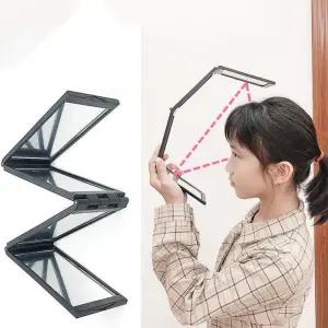 4단 접이식 뒷머리 거울 흰머리뽑기 뒷거울 미용 뒤통수 셀프 이발 가벼운 손거울 정수리 컷 사각 휴대용