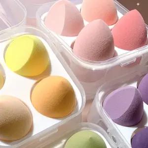 메이크업퍼프 파운데이션스펀지 케이스포함 4구세트