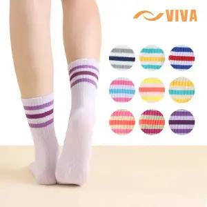 국산)비바삭스 필라테스 미끄럼방지 3켤레 세트 장목 링글 요가 양말