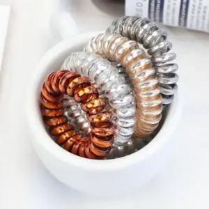 스프링 트렌드 올 컬러 헤어 머리끈 유광 전화선 포인