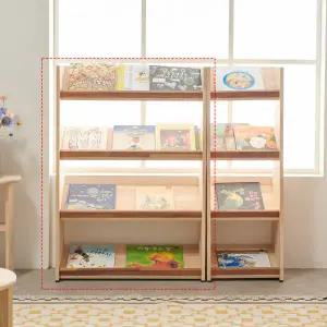 우아미가구 라리 고무나무 원목 4단 전면 책장 770