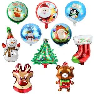 크리스마스 은박 파티풍선 10개/이벤트/벌룬/고무/어린이날/꾸미기/포토존/축하/결혼/졸업/파티/행사/무대