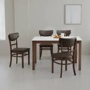 베스트리빙 앨빈 월넛 베이 1200 4인 세라믹 식탁세트(의자형)