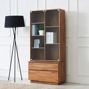 [우아미]셀채 2단 서랍 장식 책장 800