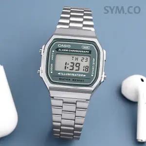 카시오 A168WA-3AY 빈티지 뉴버전 실버 전자 남녀공용 메탈 시계 c