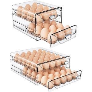 침대밑수납장 시간 표시가 있는 냉장고 서랍 정리함용 계란 홀더 Friage용 투명 신선 보관 상자 대용량 트레이