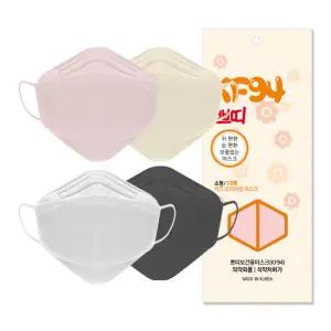 [쁘띠]쁘띠 KF94 소형 마스크 100매(10매입X10팩) 핑크옐로우화이트블랙