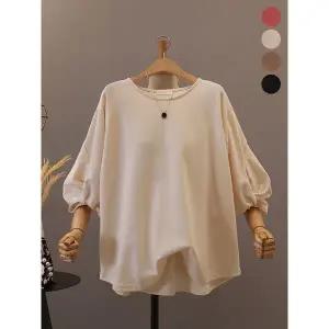 [모노시크]호웰드 소매 꼬임 루즈핏 티셔츠 MNTG369_P405117561