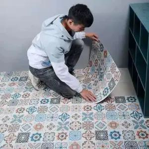 화장실 바닥 타일 스티커 벽지 방수 주방 시트지 접착식