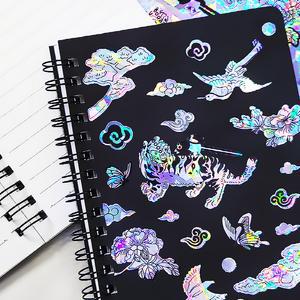 자개공예 나전칠기 DIY 전통 자개 스티커 필기 수첩 만들기 키트 / 외국인선물 한국기념품 공방 필기노트 꾸미기 호작도