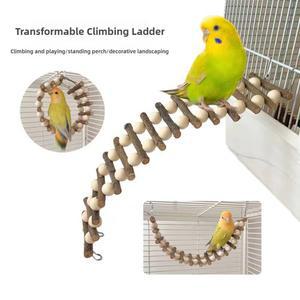 천연 나무 햄스터 스윙 ATIELS에 CONU 앵무새새 작은 애완 새로운 동물 앵무새 사다리 등반 CO 대한