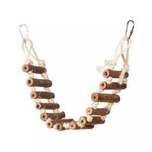 LOOFAHLOVE 애완동물 제품 스윙 햄스터 잉꼬 자연 대형 나무 훈련 사다리 로프 앵무새