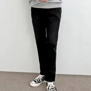 남자 기모 블랙 청바지 빅사이즈 스판 슬림 블랙진