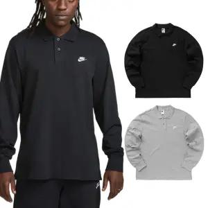 나이키 클럽 자수 니트 긴팔 PK 티셔츠