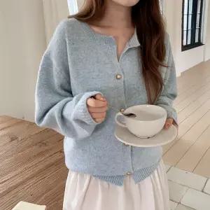 레아먼 루즈핏 버튼 니트 가디건 83915 빅사이즈 여성의류