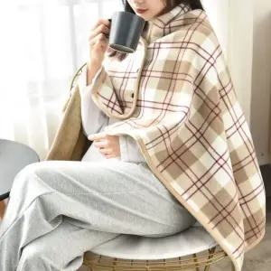 체크 망토 스냅 담요 택1/무릎/극/세사/휴대용/독서실/사무실/학교/가정/똑딱이여성/동계/겨울/보온