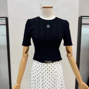 모조에스핀 로고자수 반팔 니트탑CA 1334935