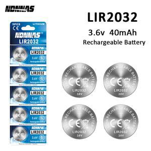 LIR2032 충전식 배터리 충전기 3.6v 2032 리튬 이온 40mAh 셀 코인