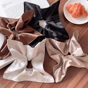 새틴 헤어 사각스크런치 스퀘어 헤어슈슈 곱창밴드 머리끈