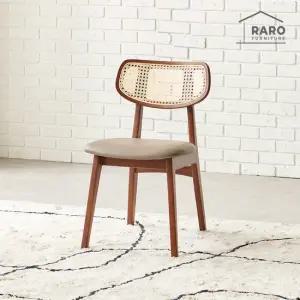 [무료배송] 라로퍼니처 발리 라탄 고무나무 원목 식탁 의자 카페 인테리어 체어