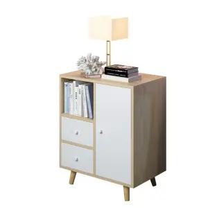 3단 개인 캐비넷 나무 서랍 사무 용 보관 수납 함 수납함(A타입) - 화이트