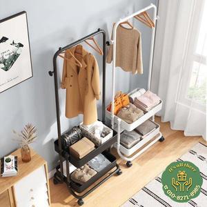 침실 스탠드형 옷 건조대 간편 접이식 플라스틱 다기능 수납 정리함 휴대용 빨랫줄