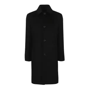 [롯데백화점]파렌 블랙 베이지 캐시미어혼방 세미오버핏 발마칸 롱코트 FFLAX7351_BK_BEL