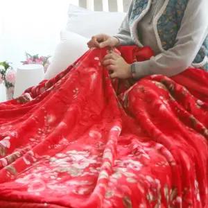 꽃송이 양면 밍크 담요 150x200cm 싱글학교 학원 회사 사무실 선물 단체 판촉 캠핑 침대 겨울 부드러운