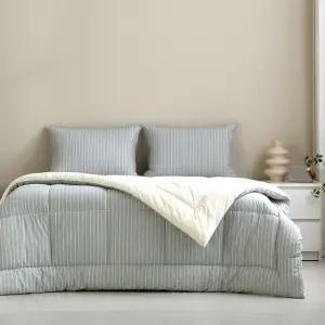 [모던하우스] 모던하우스 퓨어코튼 60수 고밀도면 극세사 차렵이불 싱글 그린 스트라이프 CV0225221