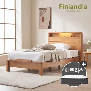 로렌스 원목 평상형 슈퍼싱글침대SS+포켓매트리스