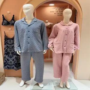 [비너스]가격 인하 포근 보온 면 삼중직 하운드투스 남성 여성 커플 파자마 잠옷 택1(VPA4475M VPA4475W)